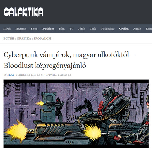 Bloodlust képregényajánló a Galaktika weboldalán